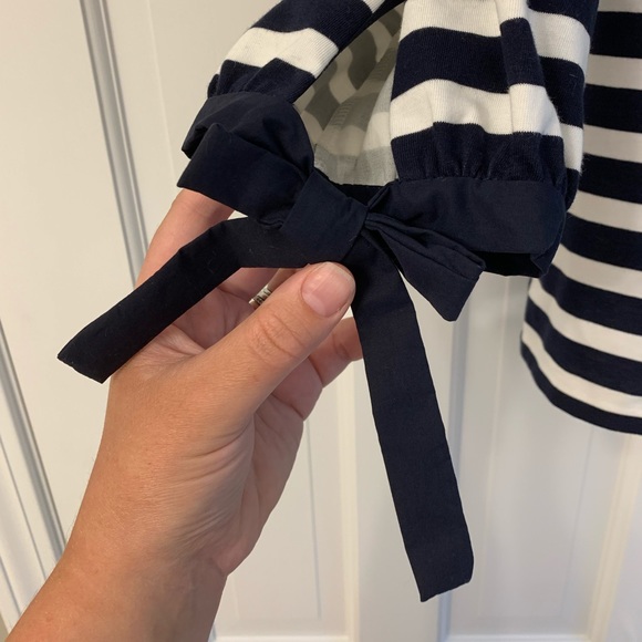 J. Crew navy and white off the shoulder top - Picture 4 of 5